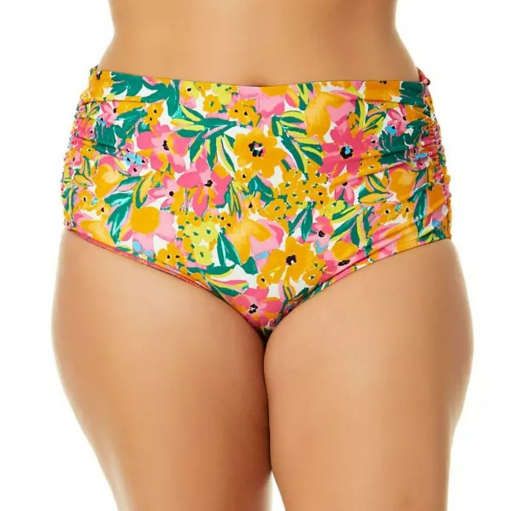 NWT Anne Cole Convertible High Waisted Bikini Bottoms Large Floral
